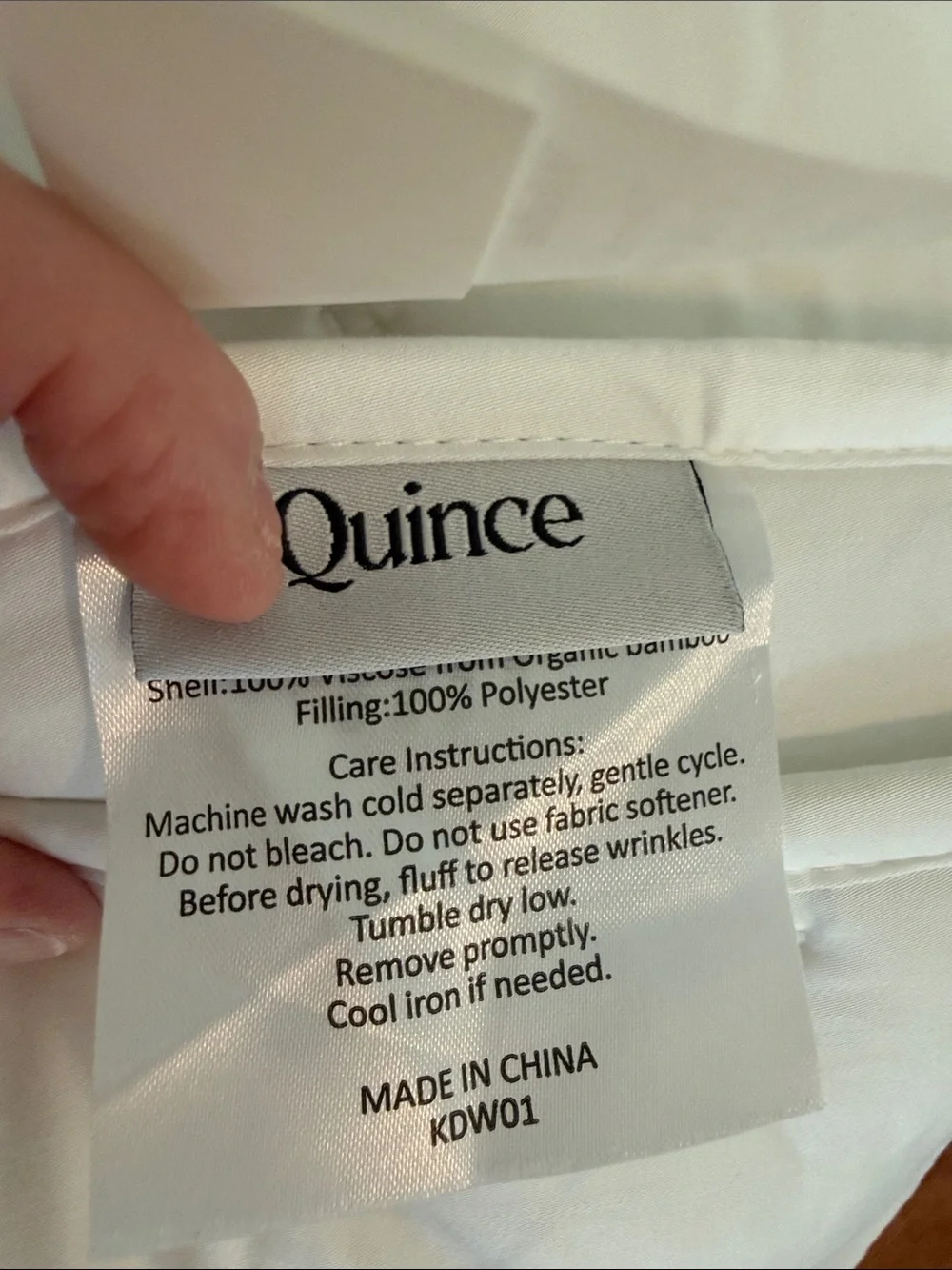 Quince Bamboo Dream Quilt – Full/Queen – White – No Shams